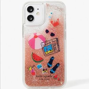 Kate Spade Liquid Glitter Beach Party iPhone 12 mini Phone Case